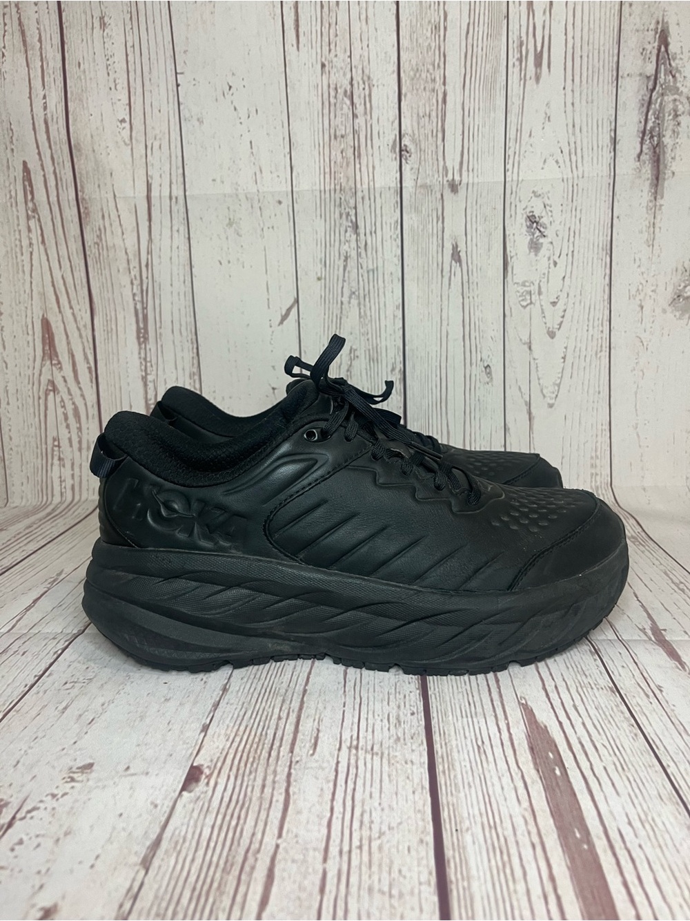 Hoka One One Bondi SR Womens 11 Black Slip Resistant Work Shoes 1110521 BBLC